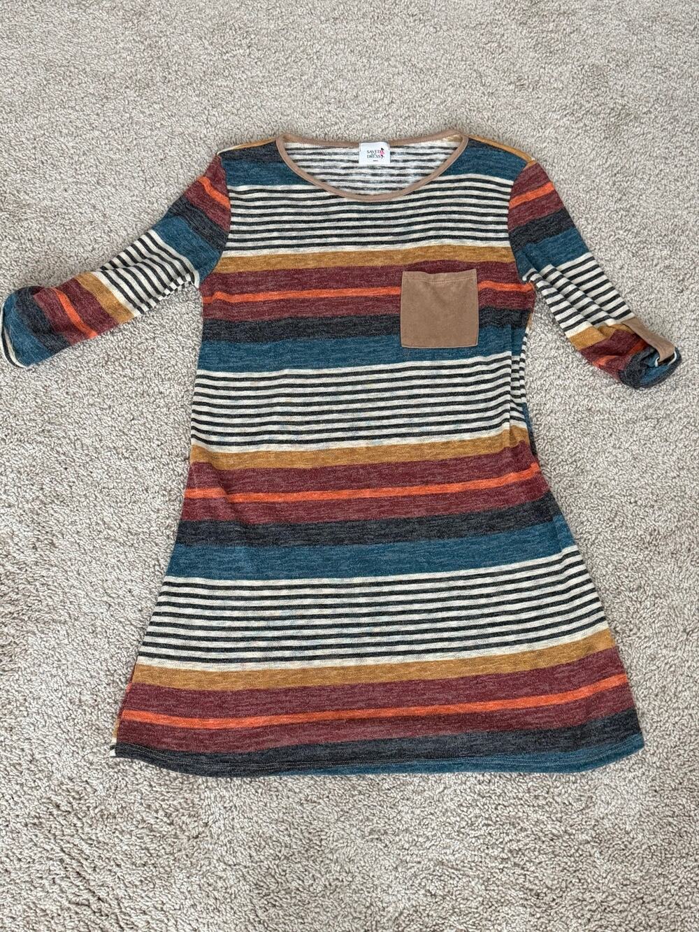 Saved By The Dress Multicolor Striped Knit Tunic Dress Size Small